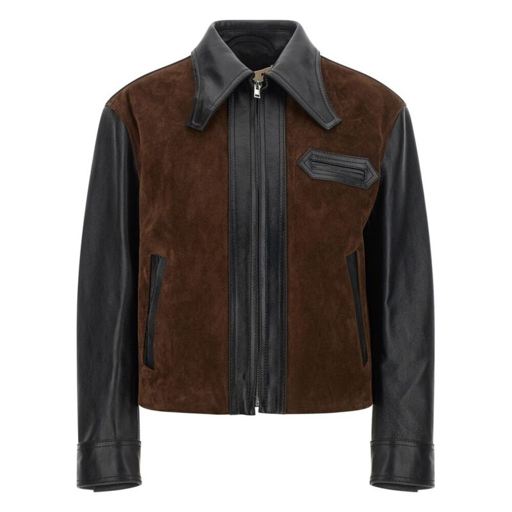 Marni Black Calfskin Leather Women's Jacket